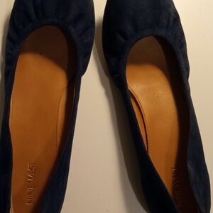 Navy Suede Ballet Flats